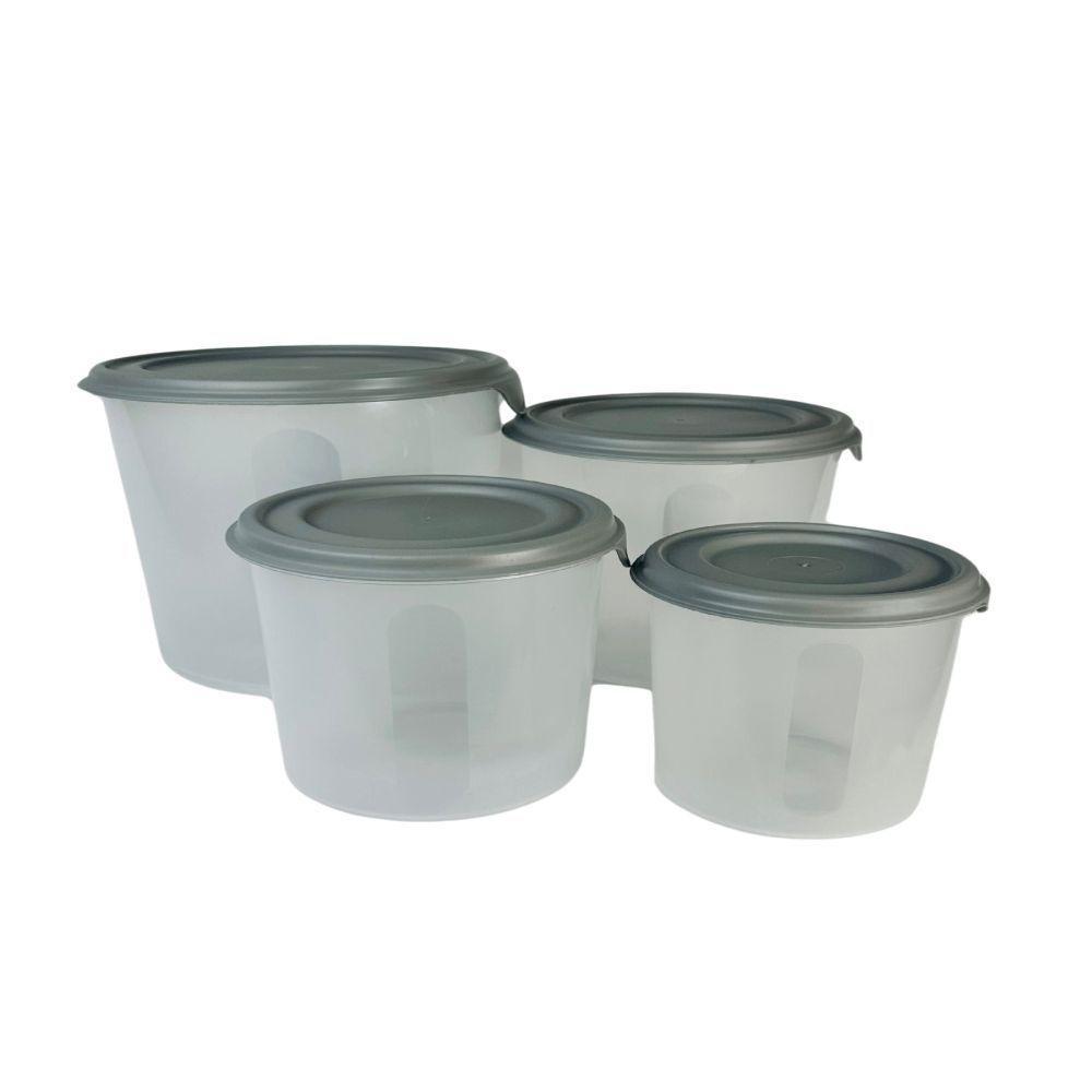 Conjunto 4 Potes Redondos Cinza - 2