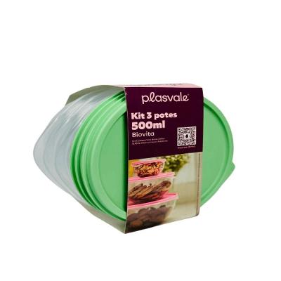 Kit 3 Potes Biovita 500ml Plasvale Verde