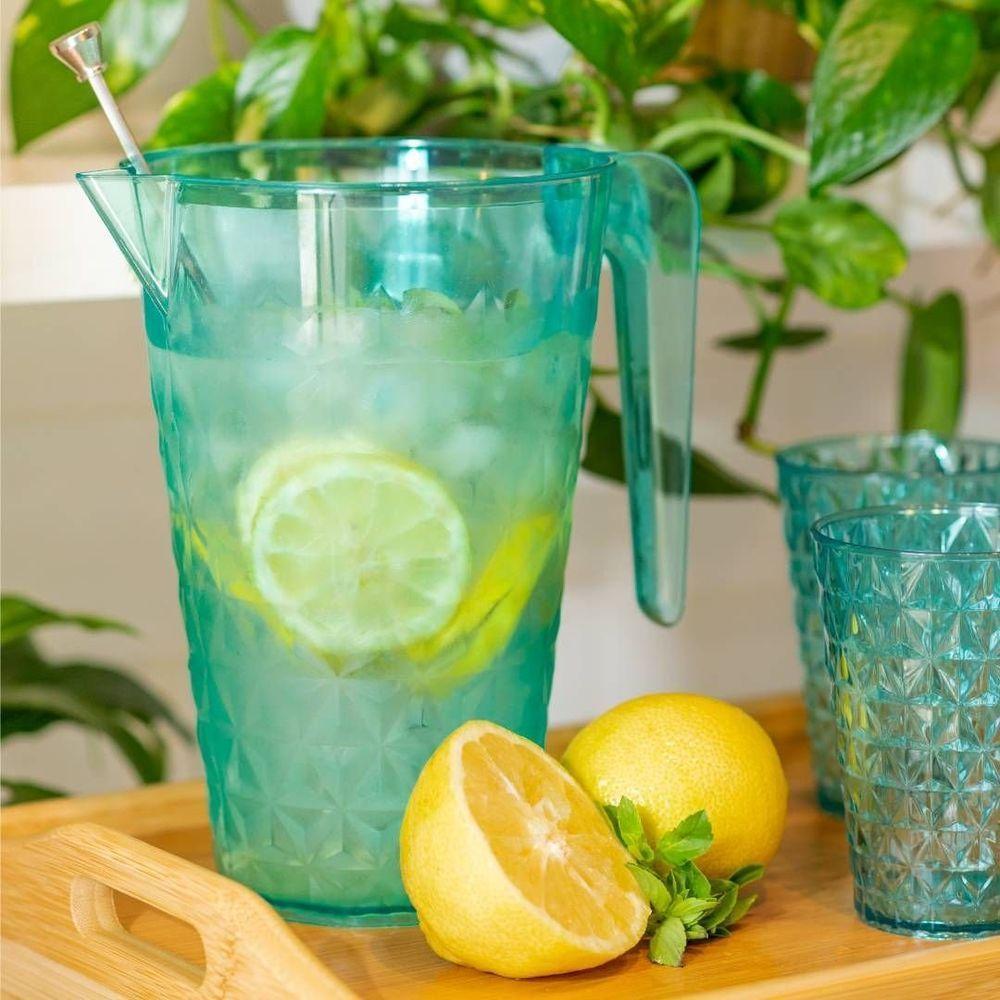 Jarra Cristal Com Tampa 2 Litros Azul - 2