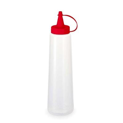 Bisnaga Plástica Transparente Com Tampa Em Cores 400 Ml - Plasvale Vermelho