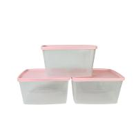 Kit 3 Potes Retangulares 500ml Plasvale Rosa - 2