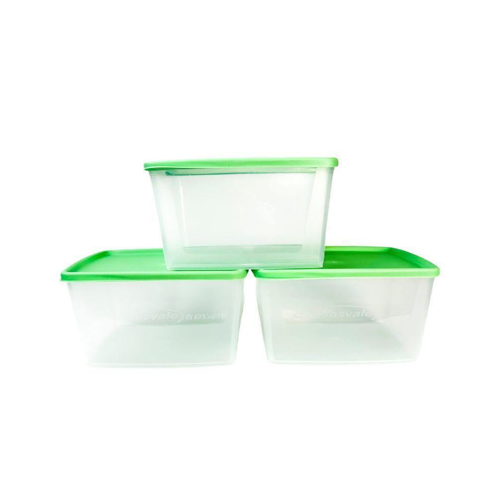 Kit 3 Potes 800ml Plasvale Verde - 1