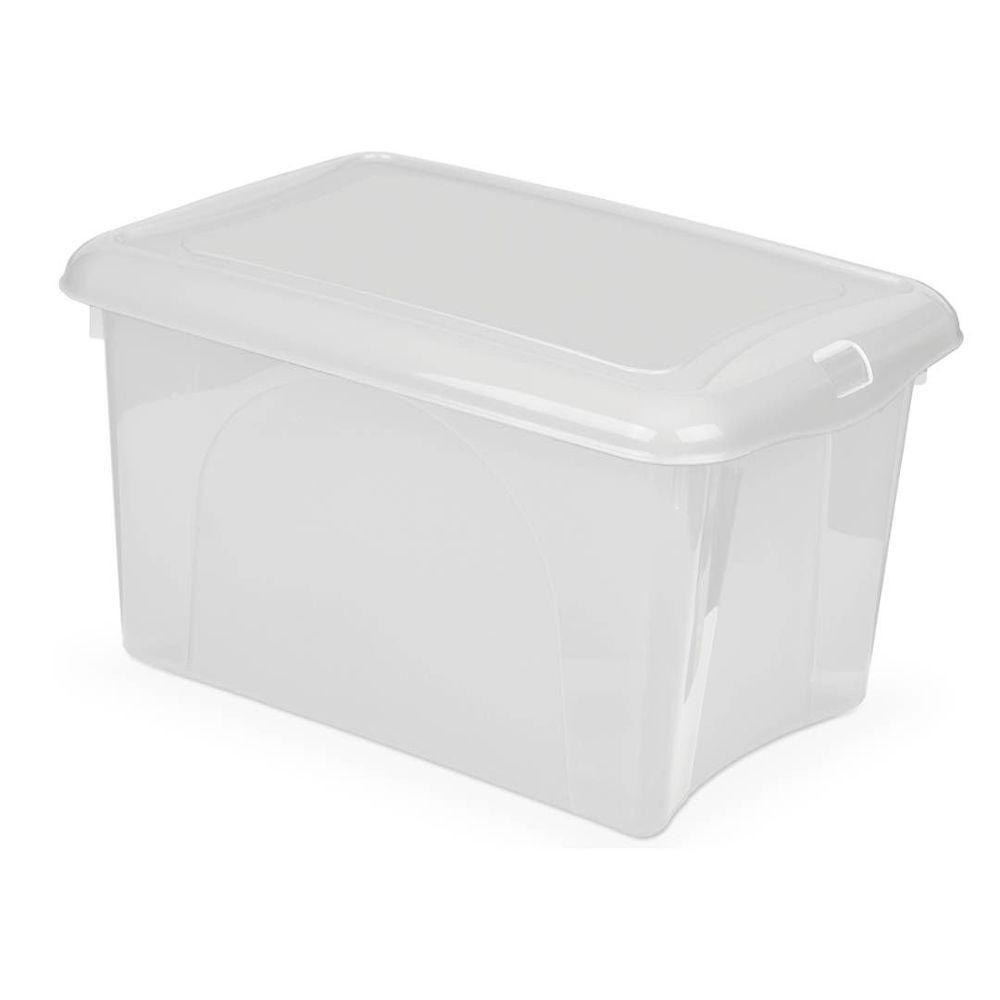 Caixa Plastica Organizadora Transparente 16,6 Litros - Plasvale Branco - 1