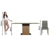 Conjunto Sala De Jantar Mesa Tampo De Vidro 4 Cadeiras Rustic/preto/silver - 8