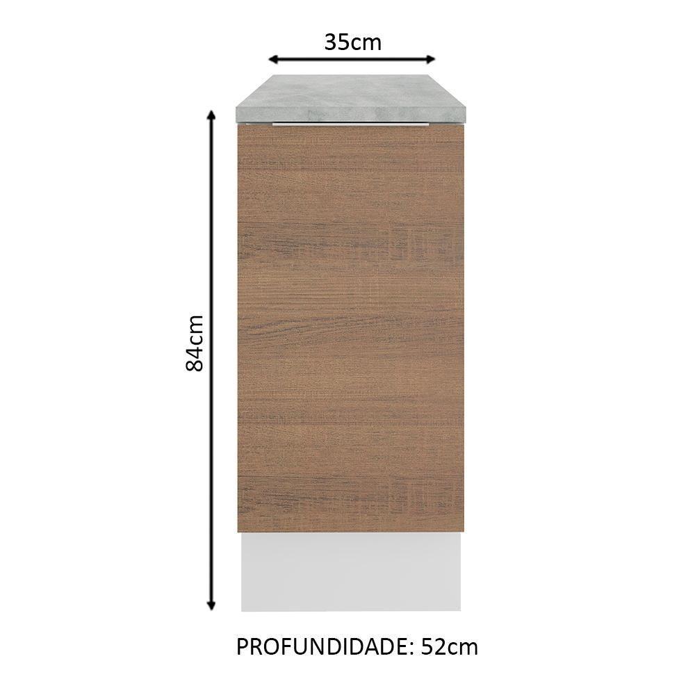 Balcão Stella 1 Porta Branco/rustic Madesa - 5