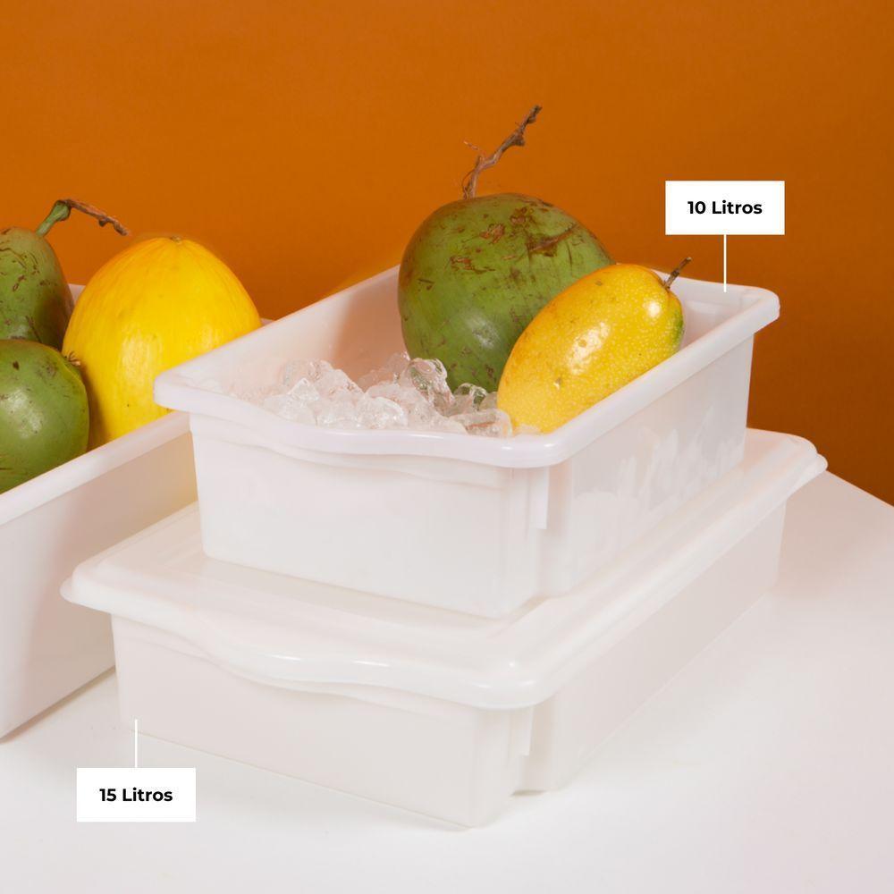 Kit 10 Caixas Para Cozinha Empilháveis 10l Branco - 3