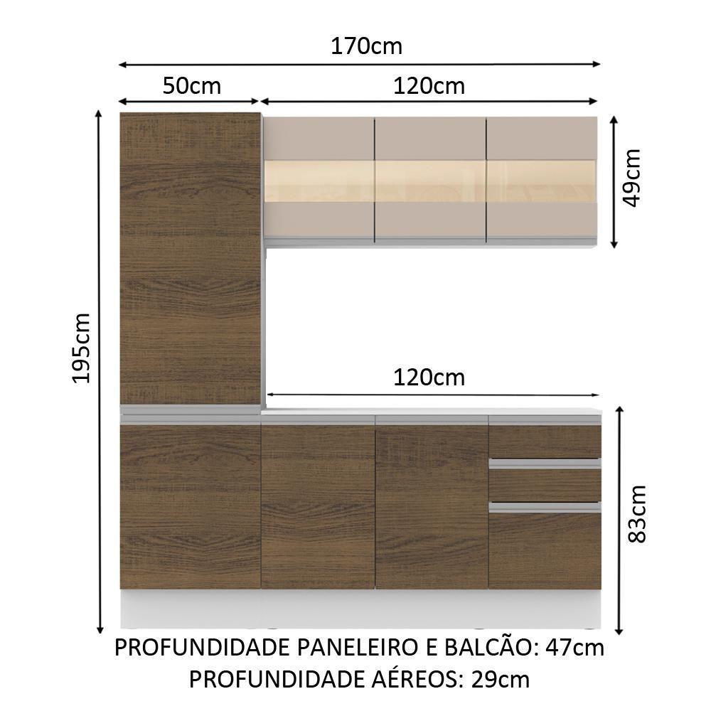 Cozinha Compacta 100% MDF Madesa Smart 170 Cm - 10