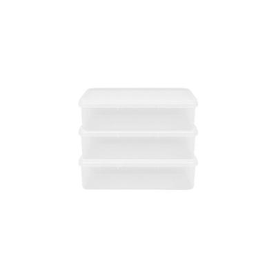 Kit 3 Caixas Herméticas Plásticas Empilháveis 3,5l Transparente