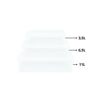 Kit 3 Caixas Herméticas Plásticas Empilháveis 3.5l, 6.5l, 11l Branco - 1