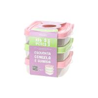 Kit 3 Potes Wave 600ml Plasvale Variado - 1