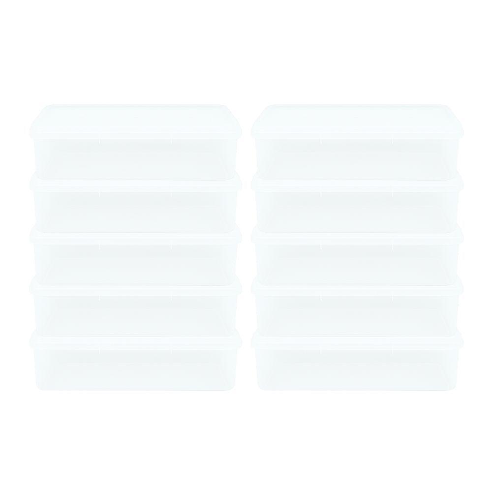 Kit 10 Caixas Herméticas Plásticas Empilháveis 3,5l Branco - 1