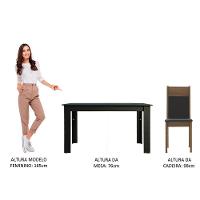 Conjunto Sala de Jantar Havana Mesa com 4 Cadeiras Preto - 7