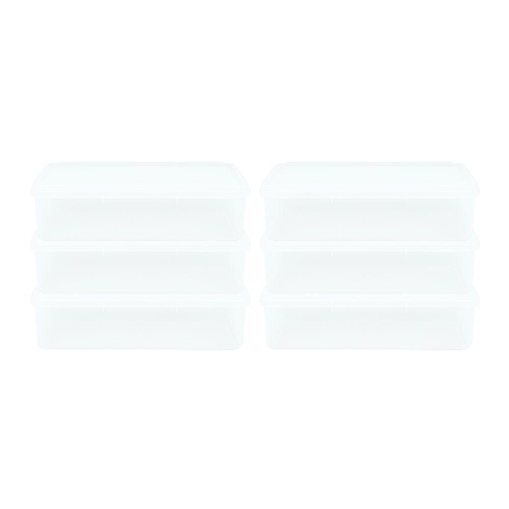 Kit 6 Caixas Herméticas Plásticas Empilháveis 3,5l Branco - 1