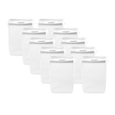 Kit 10 Potes Porta Mantimentos 2,3l Plasvale Branco