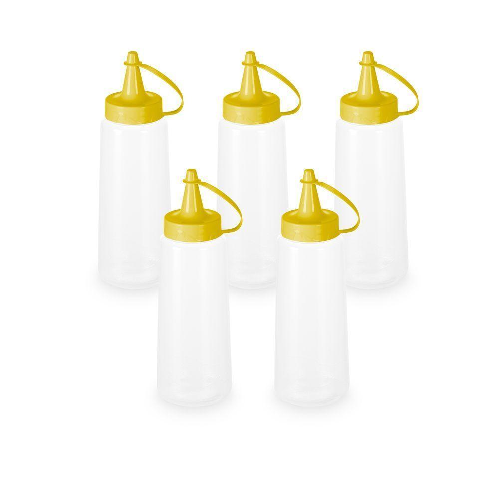 Kit 5 Bisnagas Plásticas 250 Ml Plasvale Amarelo - 1