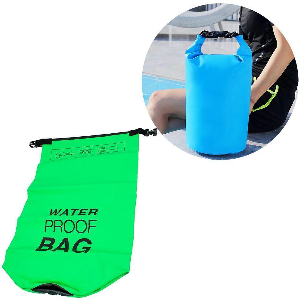 Bolsa Mochila Impermeavel Saco Estanque 5 Litros Camping Bag Verde - 1