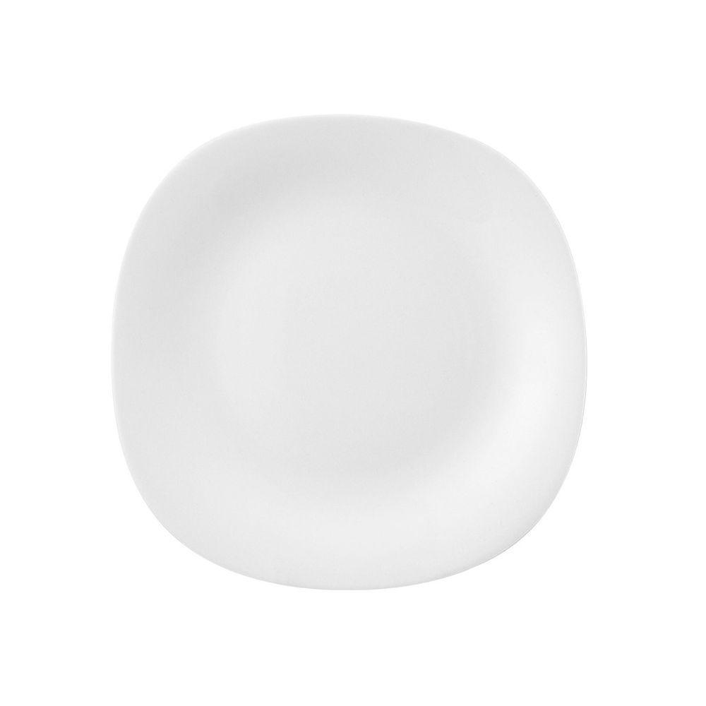 Conjunto 4 Pratos De Sobremesa Quadrados Em Vidro Opalino Branco - 2