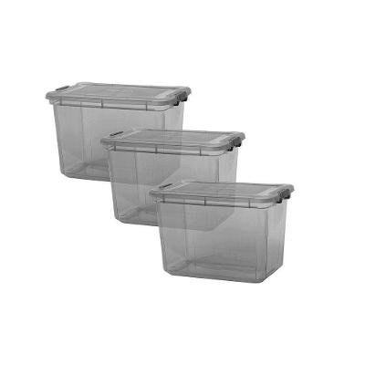 Kit 3 Organizadores 35l Plasvale Preto