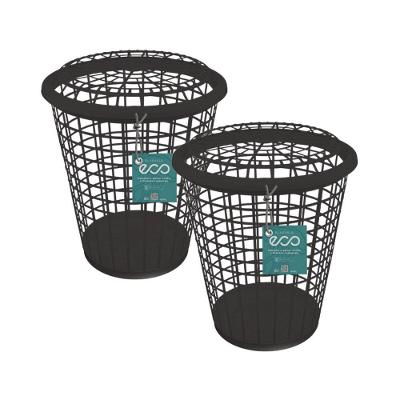 Kit 2 Cestos De Roupa Telados 35 Litros Preto