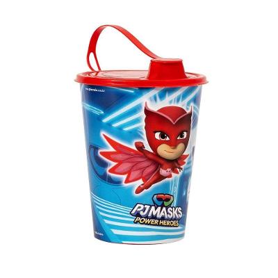 Copo Com Tampa 320ml Infantil Decorado Pj Masks