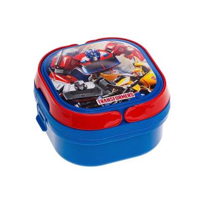 Marmita Com 2 Compartimentos, Trava E Alças 660ml Infantil Decorado Transformers