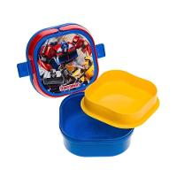 Kit 2 Marmita Com 2 Compartimentos, Trava E Alças 660ml Infantil Decorado Transformers - 4
