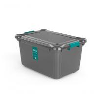 Caixa Plástica Organizadora 27 Litros Plasvale Eco Cinza - 1