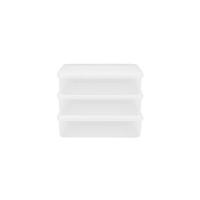 Kit 3 Caixas Herméticas Plásticas Empilháveis 6,5l Transparente - 1