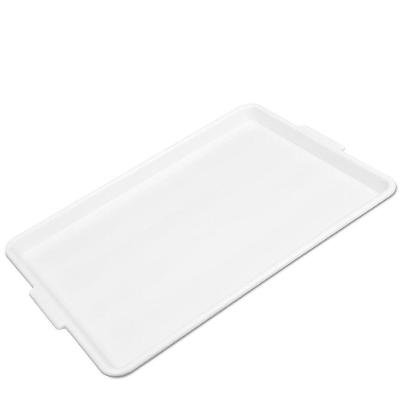Bandeja De Plástico Rasa Retangular Plasvale - Branca Branco