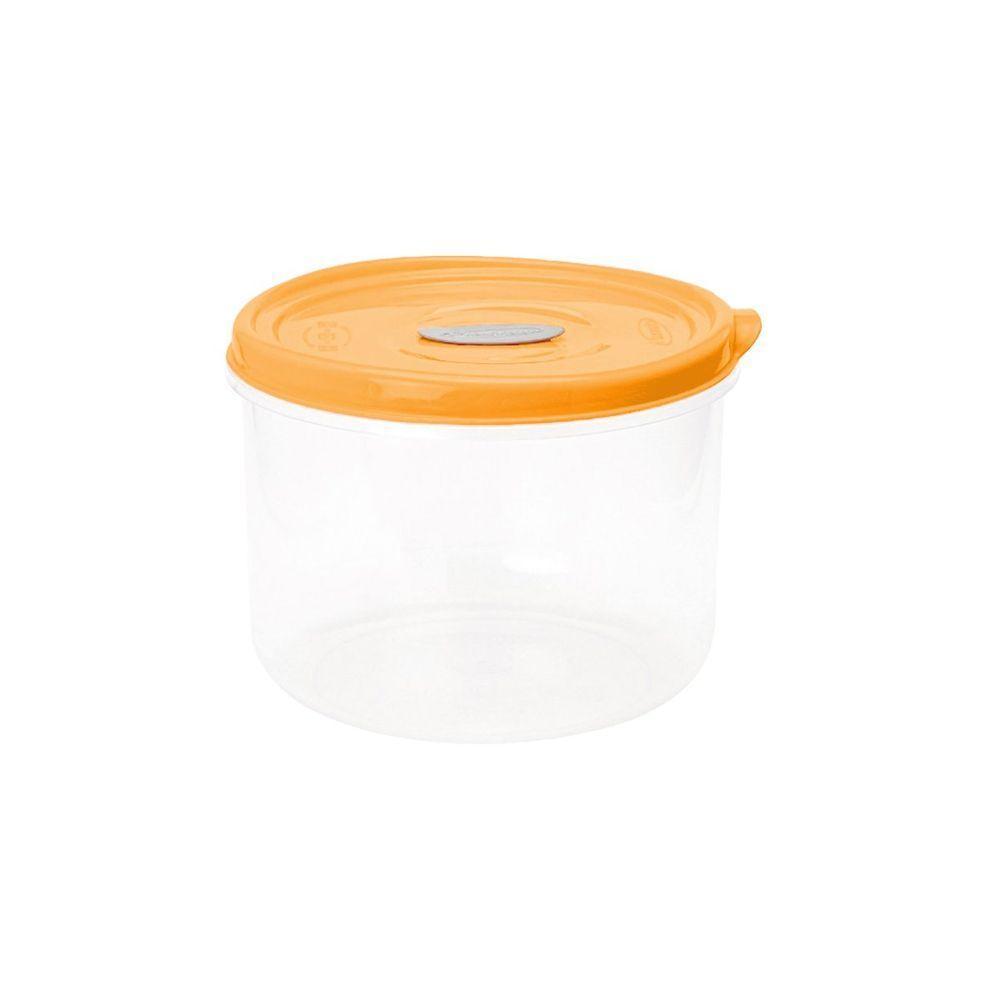 Pote Redondo 14cm De Altura Para Micro-ondas E Freezer Com Válvula 3l - Linha Wave Plasvale Apricot - 1