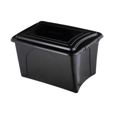 Caixa Plastica Organizadora Grande 50 Litros - Plasvale Eco Preto