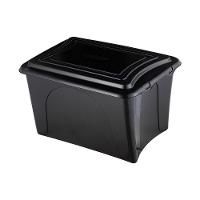 Caixa Plastica Organizadora Grande 50 Litros - Plasvale Eco Preto - 1