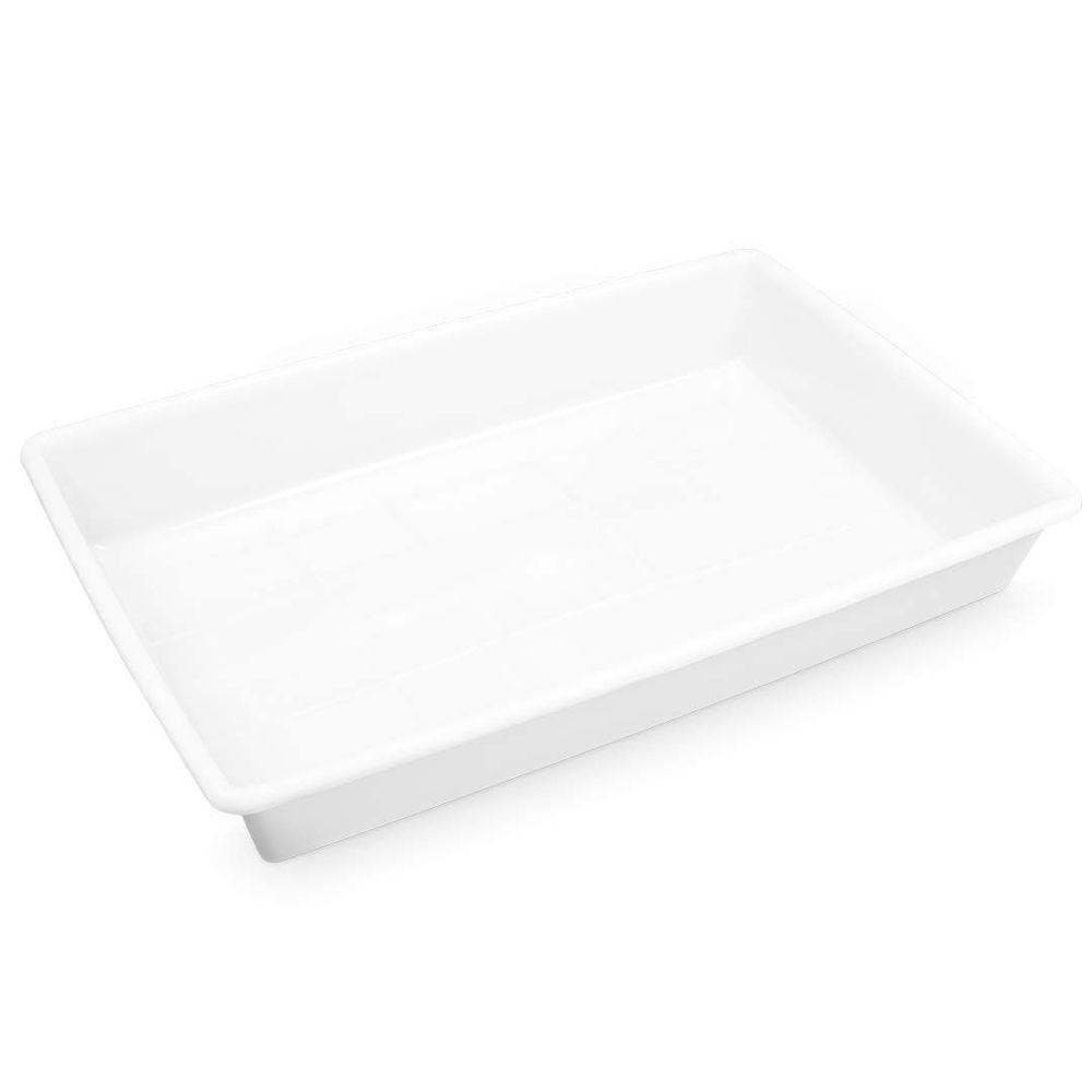 Bandeja De Plastico Retangular Branca 17l Plasvale - 60x40x9cm (cxlxa) Branco - 1