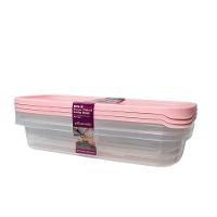 Kit 3 Potes Linha Mais 710ml Plasvale Rosa - 1
