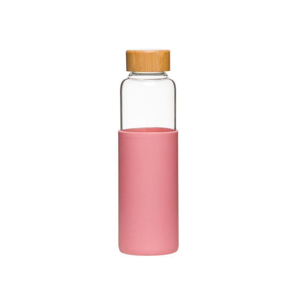 Kit 2 Garrafas De Vidro Com Silicone 550ml Rosa - 2