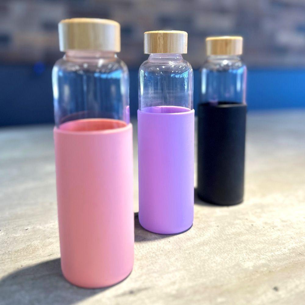 Kit 2 Garrafas De Vidro Com Silicone 550ml Rosa - 3