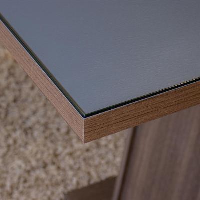 Conjunto de Jantar Geórgia 6 Lugares Tampo em MDP com Vidro e Cadeiras Suede Rustic Marrom