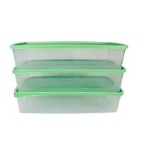 Kit 3 Potes Herméticos Retangulares 1,4l Plasvale Verde - 2