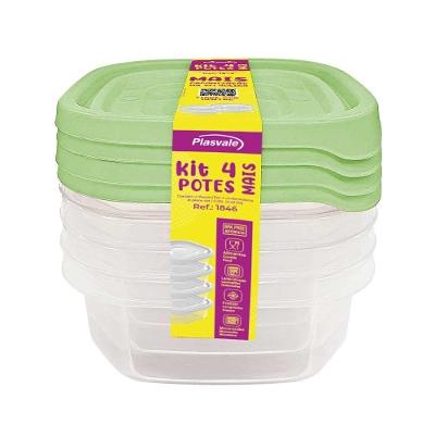 Kit 4 Potes Linha Mais 250ml Plasvale Verde