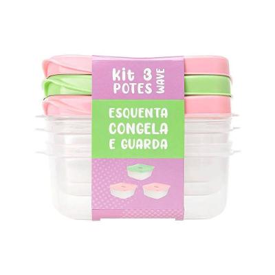 Kit 3 Potes Wave 1,3l Plasvale Variado