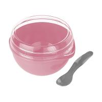 Marmita Com Colher 500ml Plasvale Rosa - 1