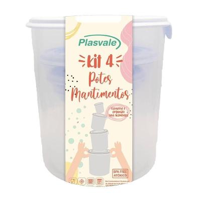 Conjunto 4 Potes Redondos Branco