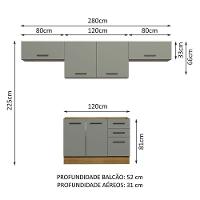 Cozinha Compacta com Armário e Balcão Rustic/cinza Madesa - 5