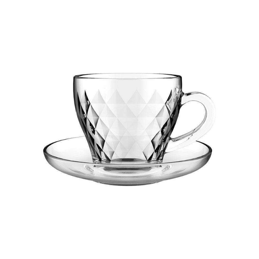 Kit Conjunto 6 Xícaras Com Pires 90ml - Plasvale Transparente - 2