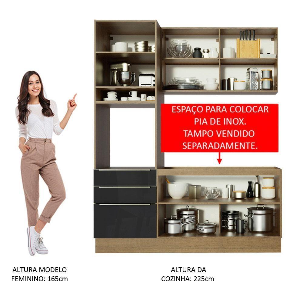 Cozinha Compacta Madesa Armário e Balcão 5 Portas 3 Gavetas - 10