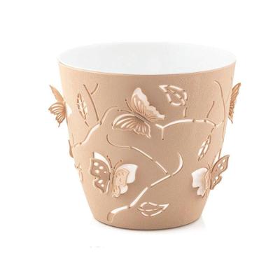 Cachepot Plantas E Flores Borboleta 3d 2,5 Litros Plasvale Marrom