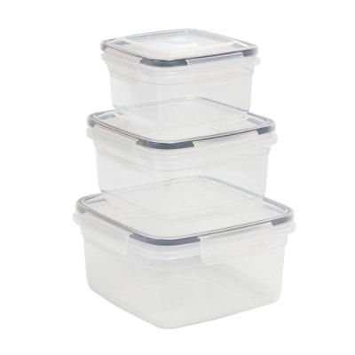 Kit 3 Potes Quadrados Herméticos Transparente