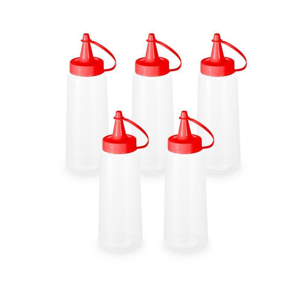 Kit 5 Bisnagas Plásticas 250 Ml Plasvale Vermelho - 1