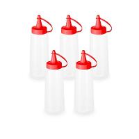 Kit 5 Bisnagas Plásticas 250 Ml Plasvale Vermelho - 1