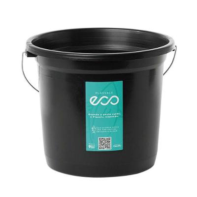 Balde 8 Litros Plasvale Eco Preto